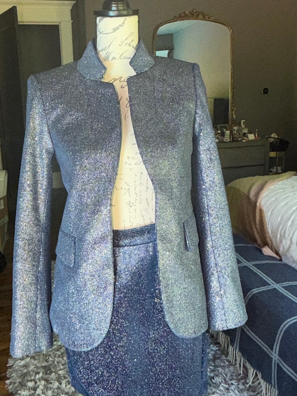 Zadig & Voltaire Very Velours Sparkle 3 piece set- blazer, Trousers, mini-skirt